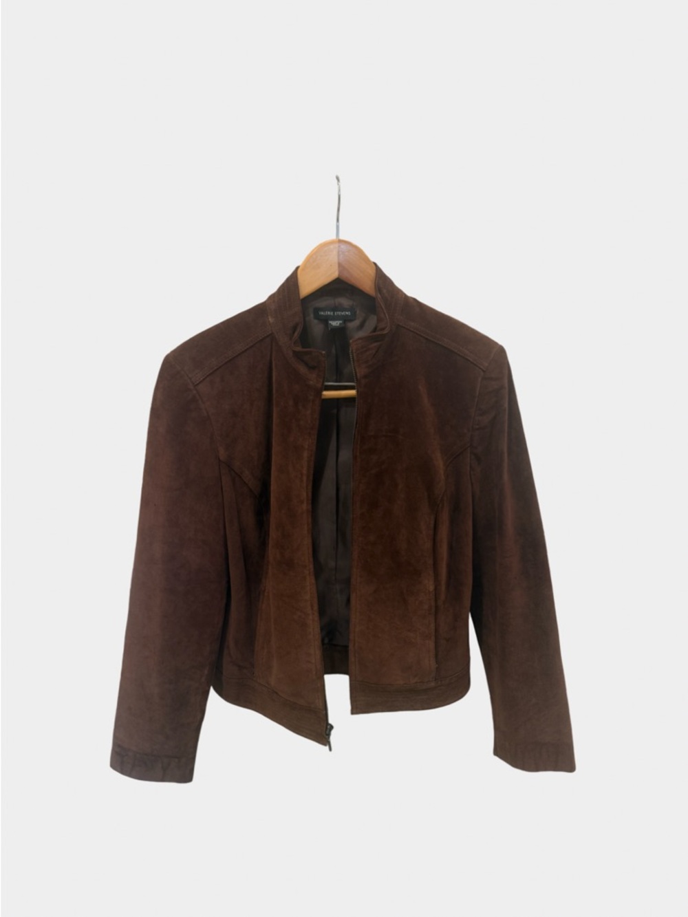 Brown Suede Moto-Style Jacket